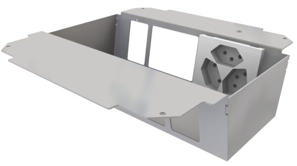 Produktbild UBD 261 273  -  Steckdoseneinsatz vertikal für 2x5 FLF inkl. 1x 3xT13, weiss